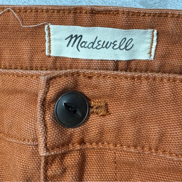 Madewell Curvy Slim Emmet Wide Leg Crop Nutmeg Burnt Orange Pants Size 31 - Picture 14 of 16